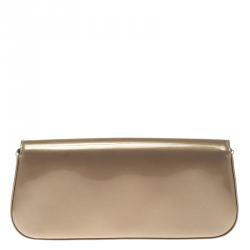 Pre Owned Louis Vuitton Beige Poudre Vernis Sobe Clutch