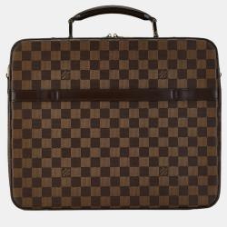 Pre Owned Louis Vuitton Brown Damier Ebene Canvas Porte-Ordinateur Sabana Briefcase Bag