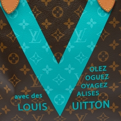 Pre Owned Louis Vuitton Turquoise Monogram V Canvas Neverfull MM Bag