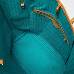 Pre Owned Louis Vuitton Turquoise Monogram V Canvas Neverfull MM Bag