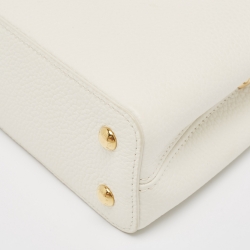 Pre Owned Louis Vuitton White/Beige Taurillon Leather and Python Mini Capucines Bag