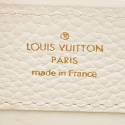 Pre Owned Louis Vuitton White/Beige Taurillon Leather and Python Mini Capucines Bag