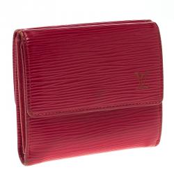 Pre Owned Louis Vuitton Red Epi Leather Elise Wallet