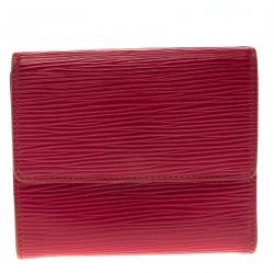 Pre Owned Louis Vuitton Red Epi Leather Elise Wallet