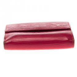 Pre Owned Louis Vuitton Red Epi Leather Elise Wallet