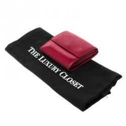 Pre Owned Louis Vuitton Red Epi Leather Elise Wallet