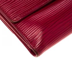 Pre Owned Louis Vuitton Red Epi Leather Elise Wallet