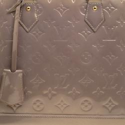 Pre Owned Louis Vuitton Beige Poudre Monogram Vernis Alma PM Bag