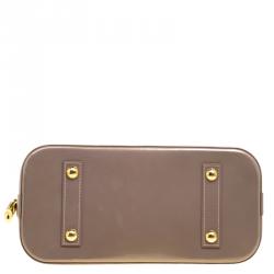 Pre Owned Louis Vuitton Beige Poudre Monogram Vernis Alma PM Bag