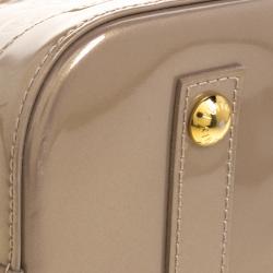 Pre Owned Louis Vuitton Beige Poudre Monogram Vernis Alma PM Bag
