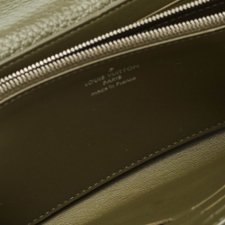 Pre Owned Louis Vuitton Green/Beige Taurillon Leather and Python Capucines Wallet