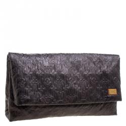 Pre Owned Louis Vuitton Metallic Brown Monogram Fabric Limelight Clutch