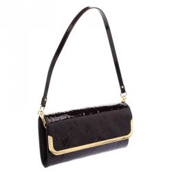 Pre Owned Louis Vuitton Amarante Monogram Vernis Rossmore MM Clutch