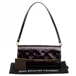 Pre Owned Louis Vuitton Amarante Monogram Vernis Rossmore MM Clutch