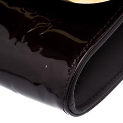 Pre Owned Louis Vuitton Amarante Monogram Vernis Rossmore MM Clutch