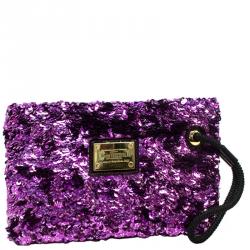 LOUIS VUITTON Rococo Purple Sequinned Clutch - Reems Closet