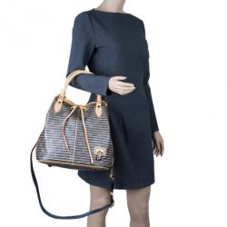 Pre Owned حقيبة يد لوي فيتون إيدن نيو معدنية مخططة