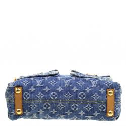 Pre Owned Louis Vuitton Blue Monogram Denim Baggy PM Bag