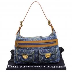 Pre Owned Louis Vuitton Blue Monogram Denim Baggy PM Bag