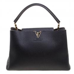 Louis Vuitton Black Taurillon Leather Capucines MM Bag