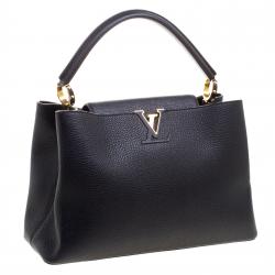 Louis Vuitton Black Taurillon Leather Capucines MM Bag