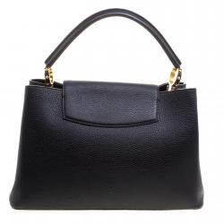 Louis Vuitton Black Taurillon Leather Capucines MM Bag