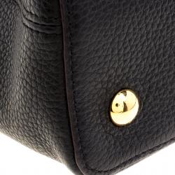 Louis Vuitton Black Taurillon Leather Capucines MM Bag