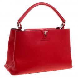 Pre Owned Louis Vuitton Red Taurillon Leather Capucines MM Bag