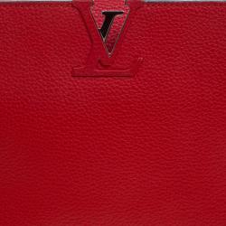 Pre Owned Louis Vuitton Red Taurillon Leather Capucines MM Bag