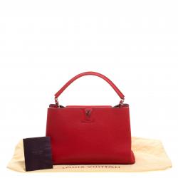 Pre Owned Louis Vuitton Red Taurillon Leather Capucines MM Bag