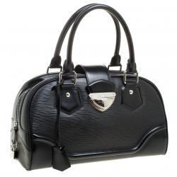 Pre Owned حقيبة لوي فيتون بولينغ مونتيغني جلد أيبي سوداء GM