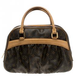 LOUIS VUITTON Mizi Monogram Canvas Satchel Handbag Brown-US