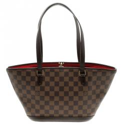 Pre Owned Louis Vuitton Damier Ebene Canvas Manosque PM Bag