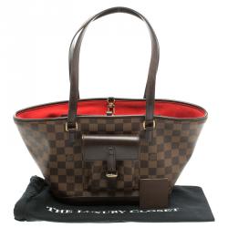 Pre Owned Louis Vuitton Damier Ebene Canvas Manosque PM Bag
