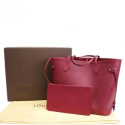 Pre Owned Louis Vuitton Red Epi Leather Neverfull MM