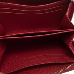 Pre Owned Louis Vuitton Coquelicot Epi Leather Zippy Coin Wallet