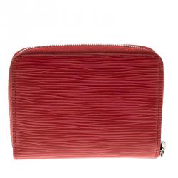 Pre Owned Louis Vuitton Coquelicot Epi Leather Zippy Coin Wallet