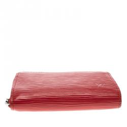 Pre Owned Louis Vuitton Coquelicot Epi Leather Zippy Coin Wallet