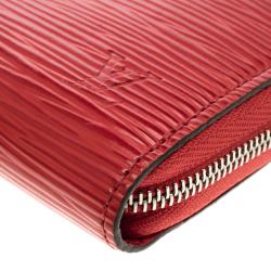 Pre Owned Louis Vuitton Coquelicot Epi Leather Zippy Coin Wallet