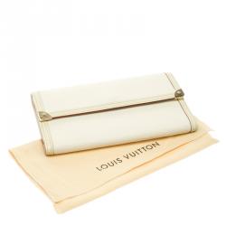 Pre Owned محفظة كونتينيتال لوي فيتون بورت تريزور جلد سوهيل أوف وايت