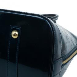 Pre Owned Louis Vuitton Green Monogram Vernis Alma GM