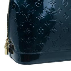 Pre Owned Louis Vuitton Green Monogram Vernis Alma GM