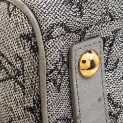 مملوكة مسبقًا حقيبة لوي فيتون كوميدي كاروسيل جلد ثعبان/نعام فضي/رصاصي مونوغرامي وقماش