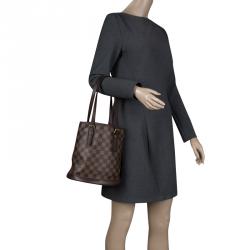 Pre Owned Louis Vuitton Damier Ebene Canvas Petit Bucket Bag