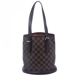 Pre Owned Louis Vuitton Damier Ebene Canvas Petit Bucket Bag