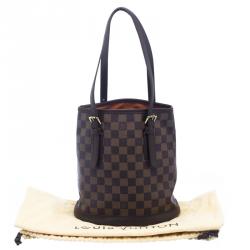 Pre Owned Louis Vuitton Damier Ebene Canvas Petit Bucket Bag