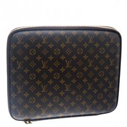 Pre Owned Louis Vuitton Monogram Canvas Sleeve Laptop Case 15