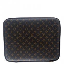 Pre Owned Louis Vuitton Monogram Canvas Sleeve Laptop Case 15