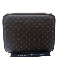 Pre Owned Louis Vuitton Monogram Canvas Sleeve Laptop Case 15