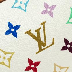 Pre Owned Louis Vuitton White Multicolor Canvas Pochette Accessories